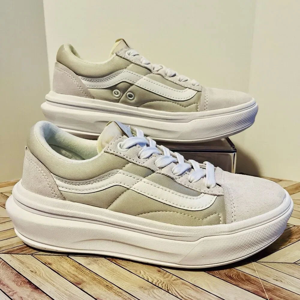 VANS Old Skool Overt Plus CC M 6 W 7.5 Sneakers Gray White ComfyCush VN0A7Q5ELGX